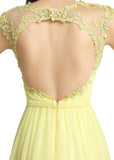 Yellow Backless Prom Dress