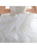 Plus Size Floor-Length Ruffles Ball Gown Wedding Dress