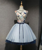 Lovely Round Neck Tulle Short Prom Homecoming Dress