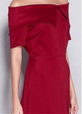 Elegant Off-the-shoulder Red A-line Evening Dress
