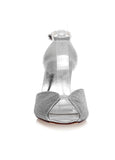 Sparkling PU Upper Peep Toe Kitten Heels Wedding Shoes