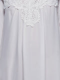 White Crochet Trim Maxi Flowing Dress