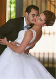 Lace Appliques Tulle Sweetheart Beading A-line Wedding Dress