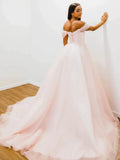Off The Shoulder Pink Ball Gown Prom Dress