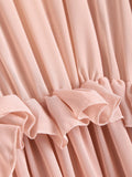 Chiffon Ruffles Beach Dress Pink