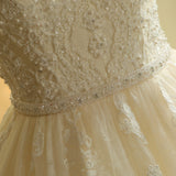 Lace Vintage Pearls Sweetheart Wedding Dress