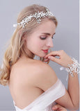 Luxury Wedding Bracelets With Rhinestones & Pearls