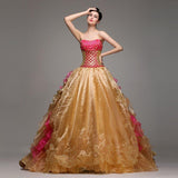 Gold Ball Gown Pageant Quinceanera Dress