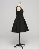 Black Deep-V Ball Gown Simple Prom Dress