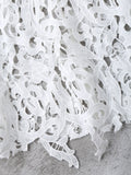 White Sheer Crochet Lace Midi Slip Dress