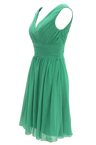 V Neck Watermelon Chiffon Short Bridesmaid Dress US10 / Blue V Neck Watermelon Chiffon Short Bridesmaid Dress US10 / Blue