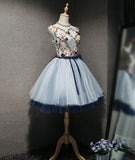Lovely Round Neck Tulle Short Prom Homecoming Dress