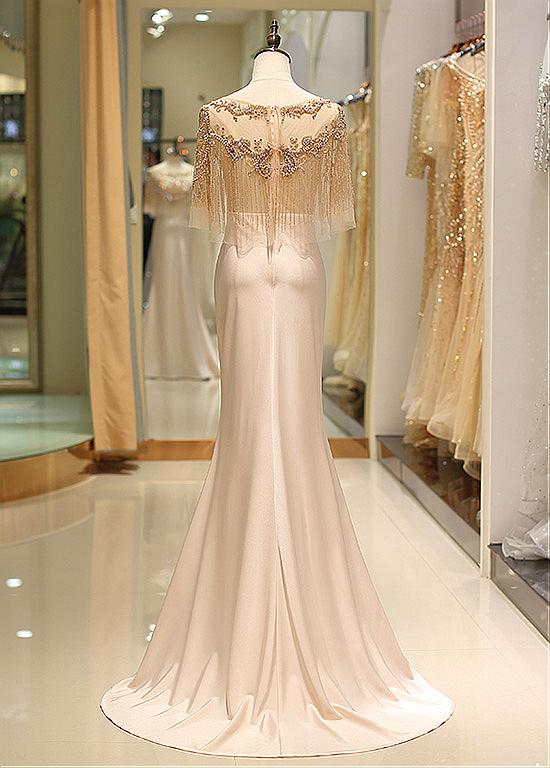 Scoop Sequined Mermaid Tulle Prom Dresses Long Sleeves LBQ4014 main image 1