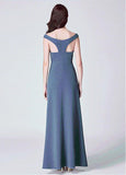 Polyester Off-the-shoulder Burgundy Evening Dress With Slit