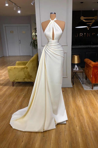 high neck satin ruched dress Elegant High Neck Satin Ruched Bodycon Dress Bronze