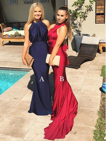 Jersey Mermaid Formal Sexy Mismatched Party Prom Dress