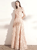 Off The Shoulder Champagne Feather Long Prom Dress