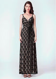 Lace Spaghetti Straps Lace A-line Evening Dress With Beadings