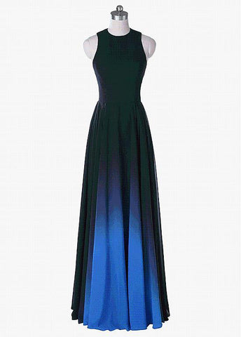 Chiffon Jewel Long A-line Evening Dress