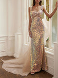 Trumpet Mermaid Sequin Prom Dress With Bowkno