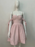 Pink Off The Shoulder Pearls Short Homecoming Dress