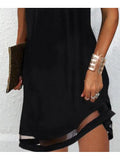 Short Mini Dress Black Short Sleeve Dress