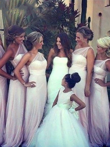 One-Shoulder With Pleats Bridesmaid Dresses