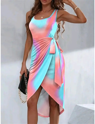 Colorful Sheath Column Short Mini Dress