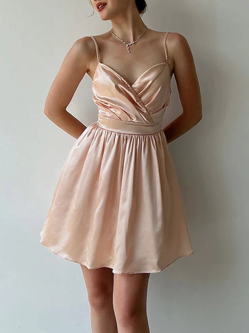 Pearl Pink A-Line Homecoming Cocktail Dress